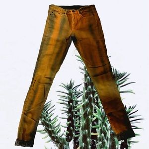Thvm burnt orange two toned skinny jeans